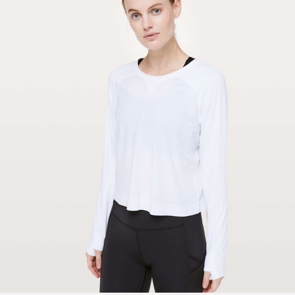 lululemon athletica Tops - Lululemon White Another Lap Strong Long Sleeve
